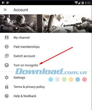 Chế độ ẩn danh trên Youtube