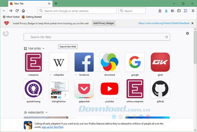 Giao diện Material cho Firefox