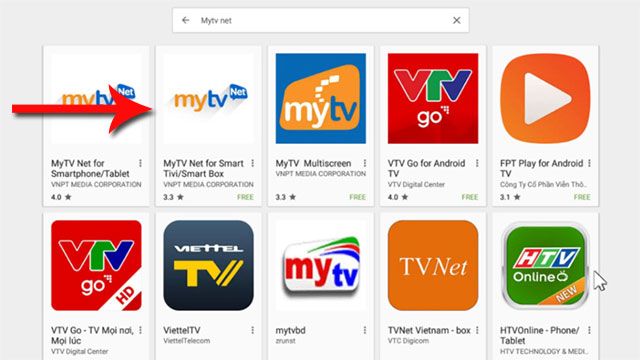 Cài đặt MyTV Net trên TV