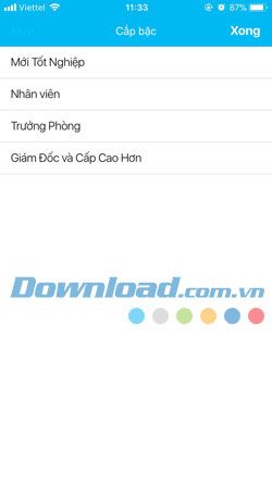 Chọn vị trí công việc