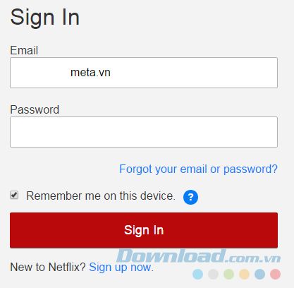 Đăng nhập vào tài khoản Netflix