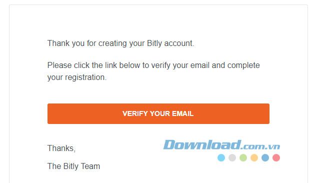 Xác nhận qua Email khi Đăng ký Tài khoản Bit.ly