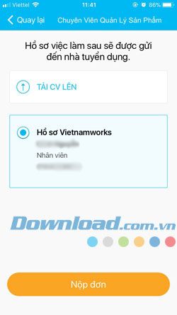 Gửi hồ sơ xin việc Trực tuyến