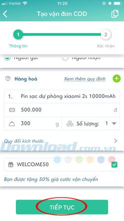 Tạo vận đơn ViettelPost