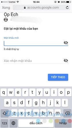 Nhập mật khẩu mới