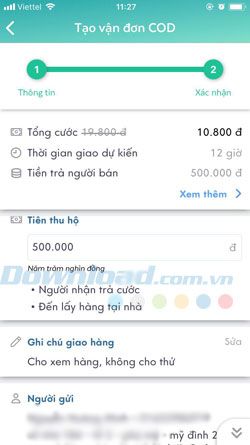 Tạo vận đơn ViettelPost