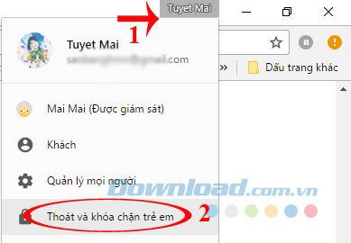 Thoát và kích hoạt chế độ trẻ em