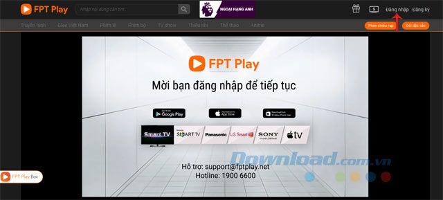 Đăng nhập vào FPT Play