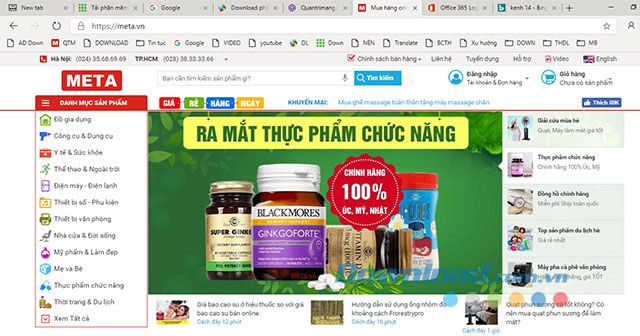 Mở nhiều tab trên trình duyệt