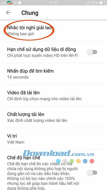 Nhắc nhở nghỉ ngơi