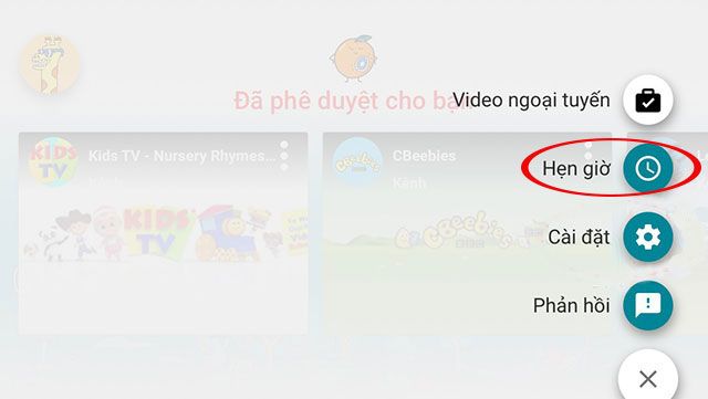 Hướng dẫn hẹn giờ xem Youtube Kids