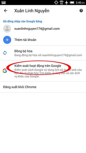 Kiểm tra hoạt động trên tài khoản Google