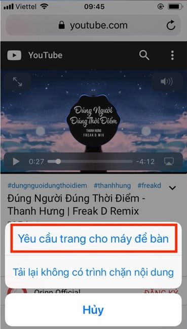 Chuyển đổi chế độ xem Youtube trên thiết bị di động