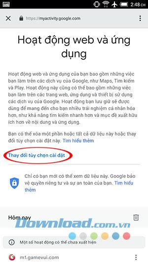 Quản lý hoạt động trên Google