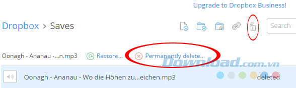 Xóa tệp một cách vĩnh viễn trong Dropbox