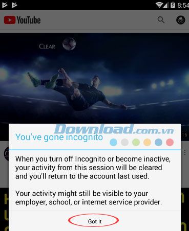 Chế độ ẩn danh trên Youtube