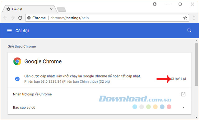 Cập nhật Chrome