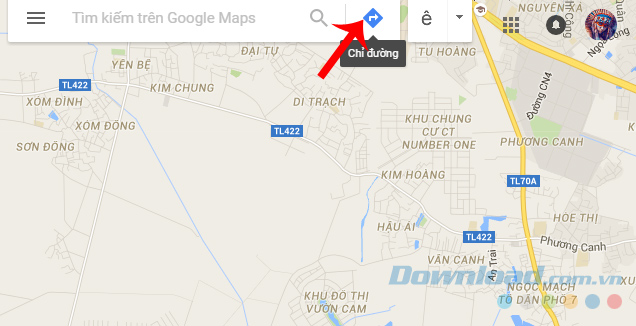 Gửi đường đi từ Google Maps vào điện thoại di động