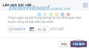 Thiết lập thời gian đăng bài trên Fanpage Facebook