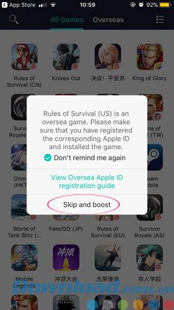 Fake IP để chơi Rules Of Survival