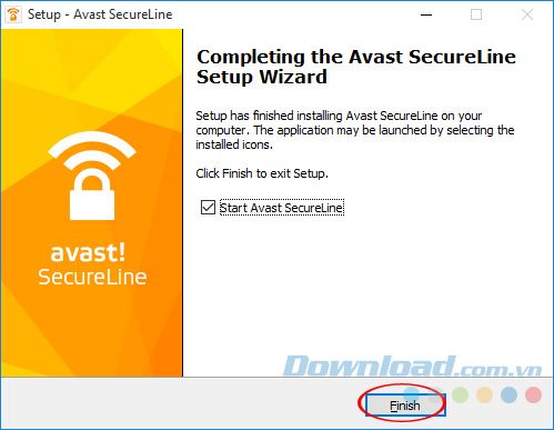 Hoàn tất việc cài đặt Avast SecureLine