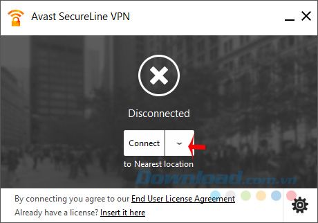 Giao diện chính của Avast SecureLine