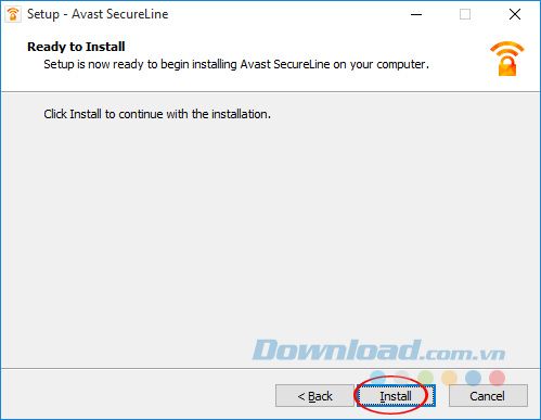 Khởi đầu quá trình cài đặt Avast SecureLine