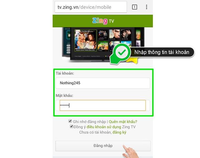 Đăng nhập vào tài khoản Zing Mp3
