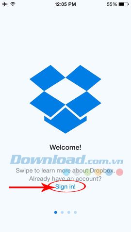 Giao diện Dropbox trên iOS