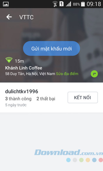 Xem chi tiết về mạng Wifi