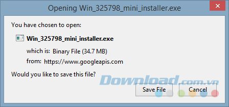 Mở tệp mini-installer.exe