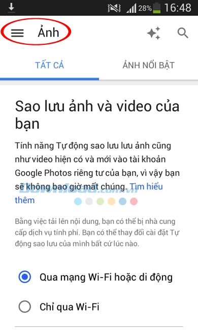 Hướng dẫn sao lưu ảnh, video từ điện thoại Android lên Google Photos