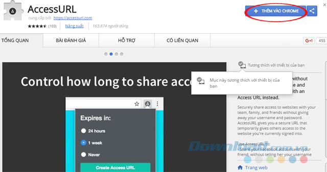 Thêm AccessURL vào Chrome