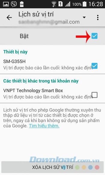 Vô hiệu hóa lịch sử vị trí trên Google