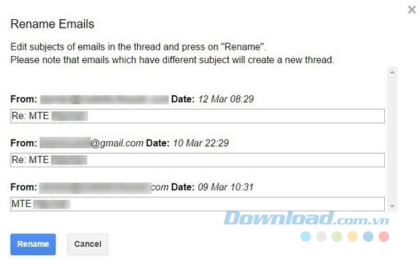 Đổi Tên Email