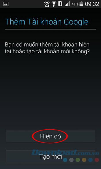 Thêm tài khoản Google