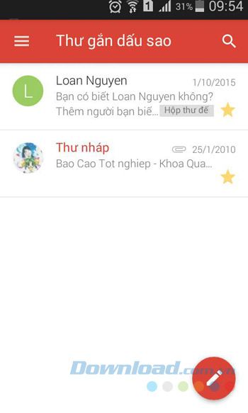 Tất cả các thư được đánh dấu sao