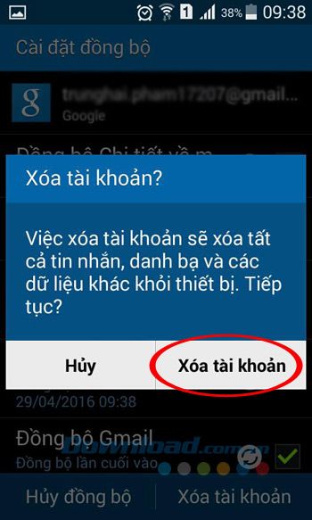 Xác nhận đăng xuất tài khoản