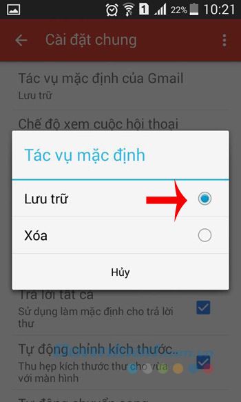 Cài đặt tác vụ mặc định