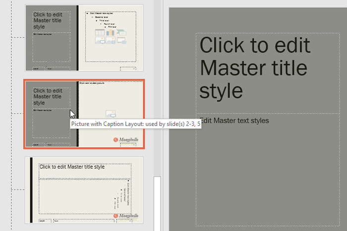 Chọn bố cục Master