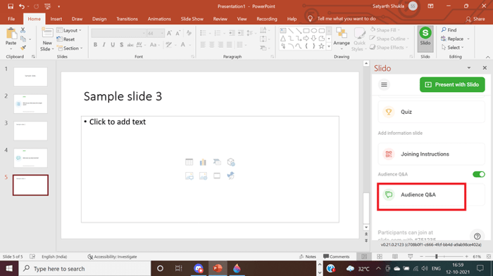 Thêm tính năng hỏi & đáp vào slide PowerPoint