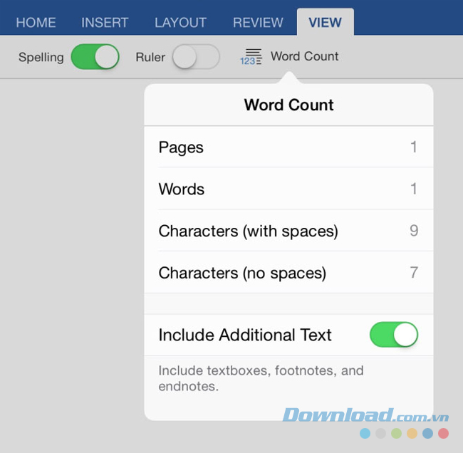 Word trên thiết bị iOS