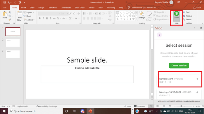 Kết hợp Slido vào PowerPoint