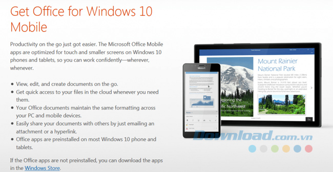 Sử dụng các ứng dụng văn phòng trên di động