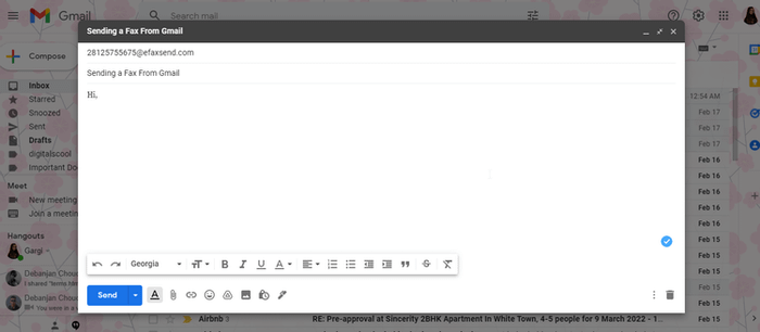 Gửi fax qua Gmail