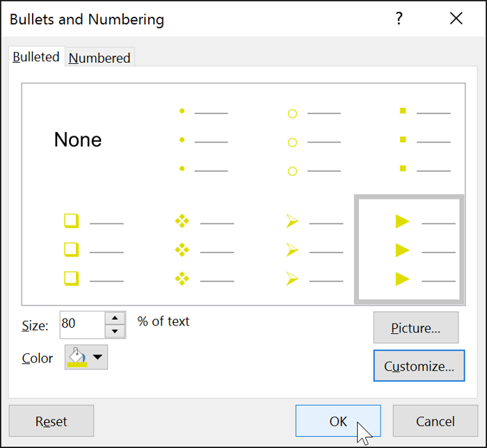 Bulleted trong PowerPoint