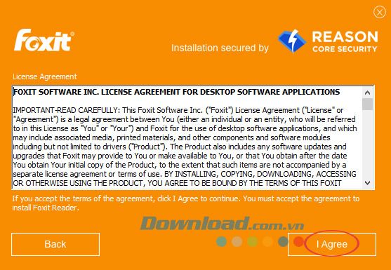 Chấp nhận cài đặt Foxit Reader