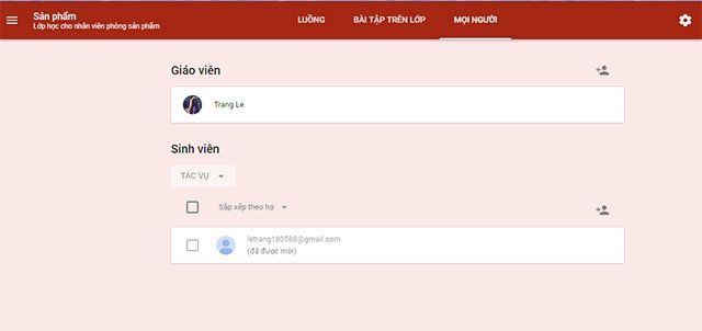 Mời học viên vào lớp bằng mã lớp