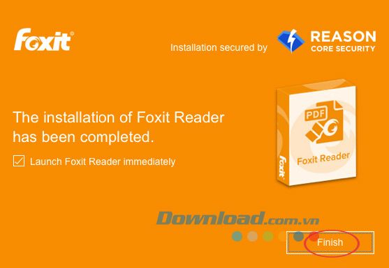 Hoàn tất việc cài đặt Foxit Reader