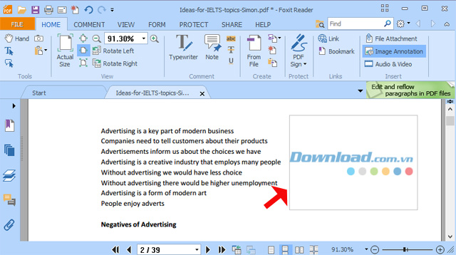 Cẩm nang thêm hình ảnh vào văn bản với Foxit Reader